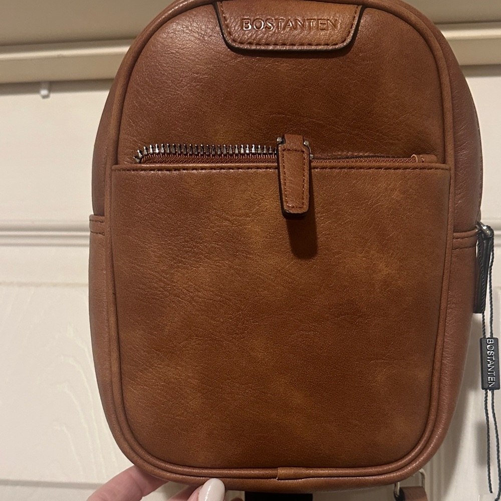 BOSTANTEN Tan Leather Crossbody Bag